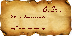 Ondra Szilveszter névjegykártya